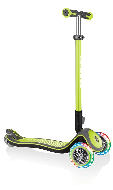 Globber Elite Deluxe Scooter with Lights Lime Green