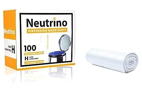 Neutrino Trash Bags (100 Count) 8-9 Gallon Liner - Heavy Duty Drawstring Plastic Garbage Bags - Compatible with Simple Human Code H Trash Cans - Image 1