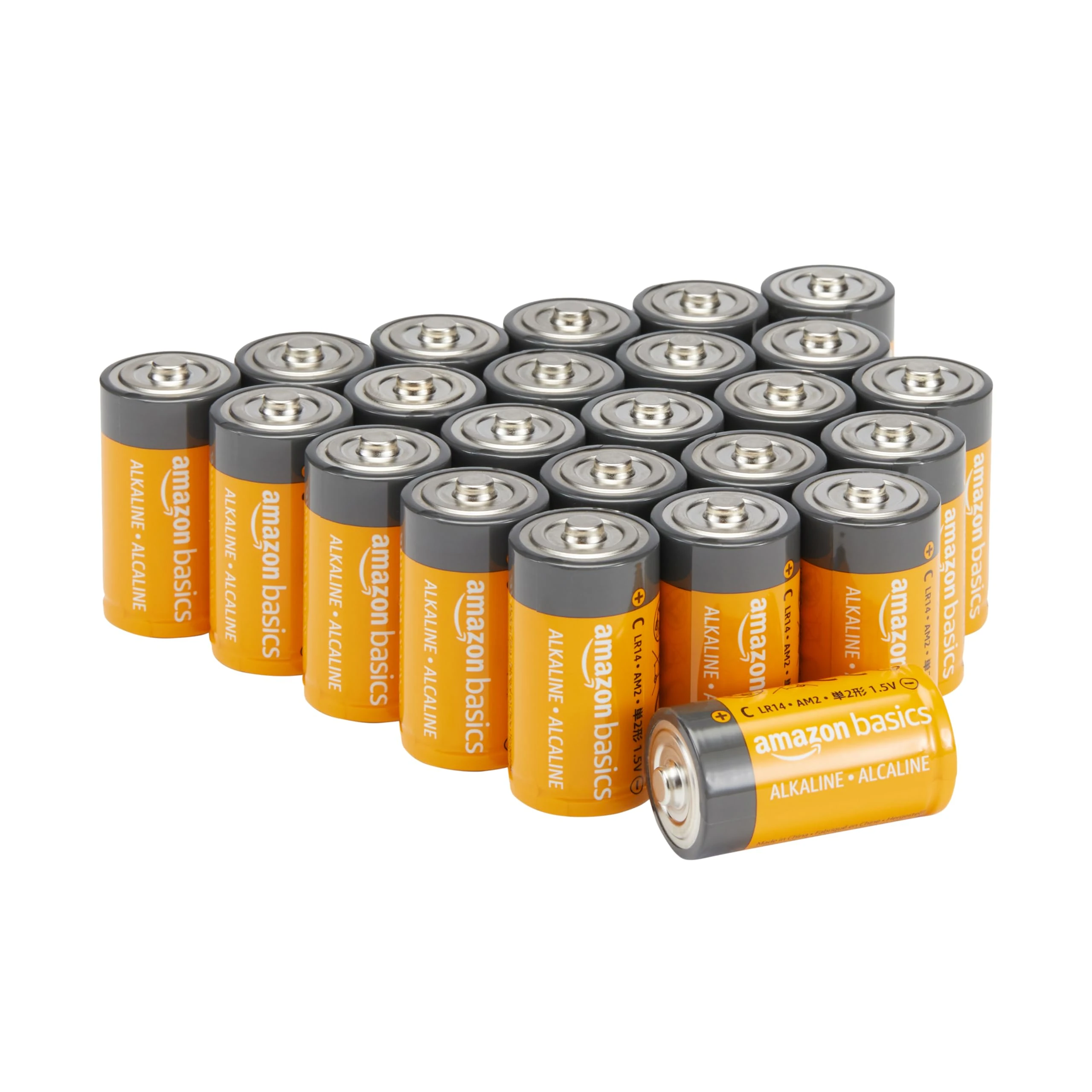 Amazon Basics 24-Pack C Cell All-Purpose Alkaline Batteries, 1.5 Volt, 5-Year Shelf Life