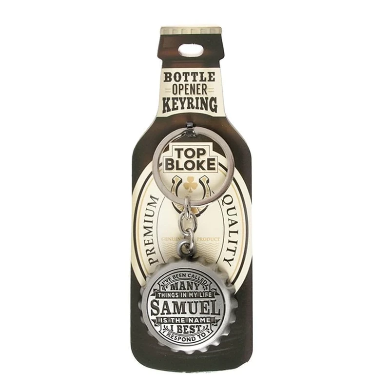 History & Heraldry Samuel Bottle Cap Design Key Ring Opener