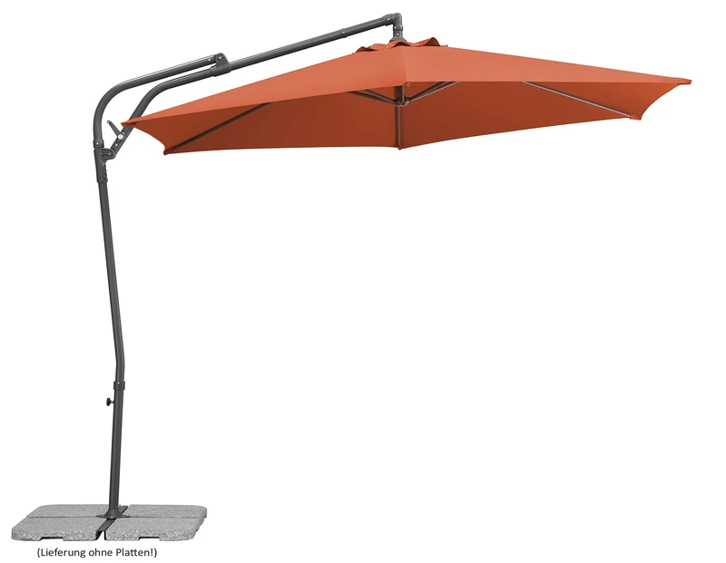 Schneider Umbrella Genoa Cantilever Parasol, Terracotta, Approx. 300 cm diameter