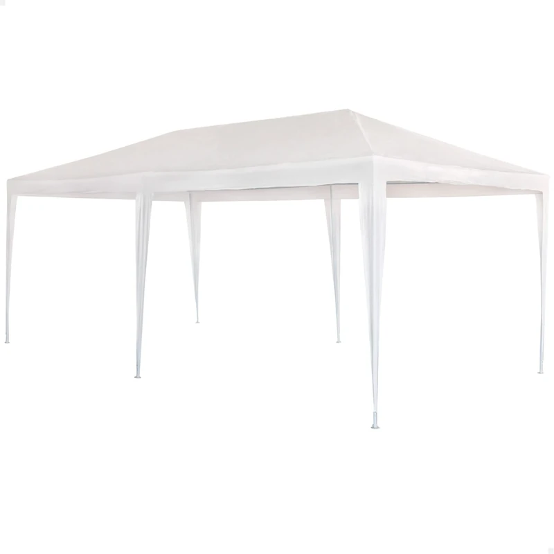 Aktive Garden 53992 – White Plastic Gazebo 300 x 600 x 255 cm with Steel Tubes