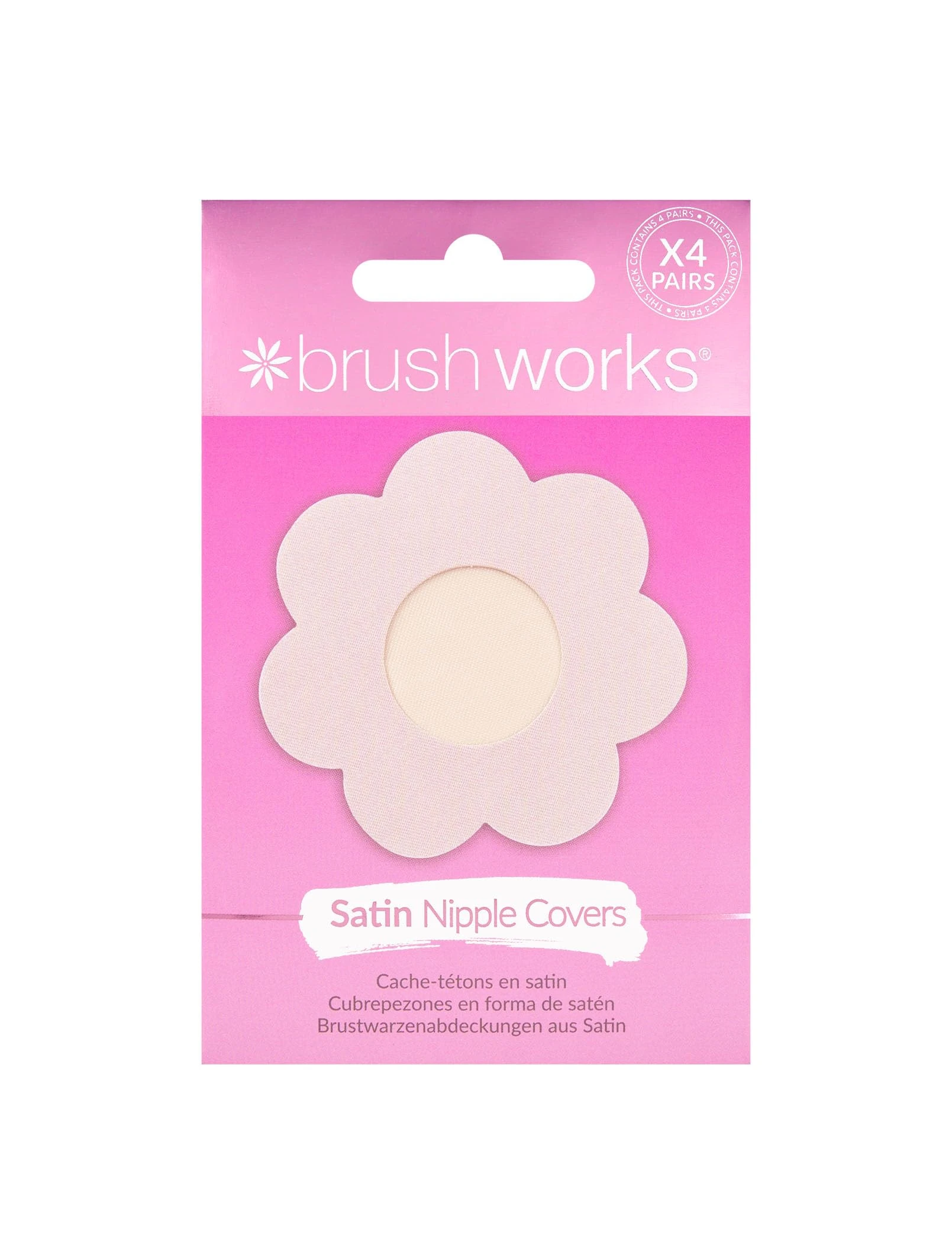 Brushworks Nude Satin Nipple Covers - 4 Pairs