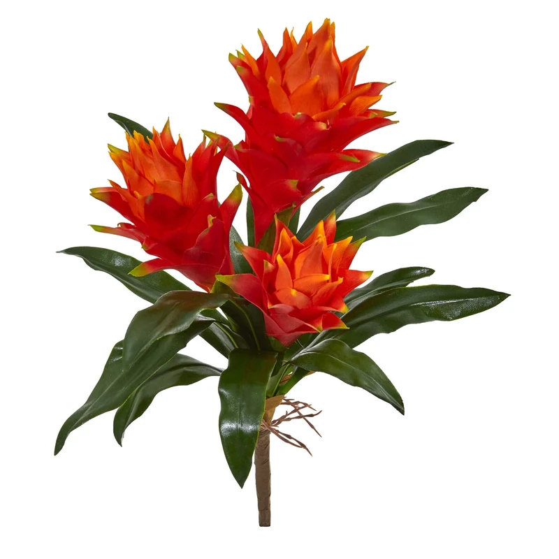 Nearly Natural Silk Flowers, Artificial Plant, Red, 6 in. W x 4 in. D x 16 in. H