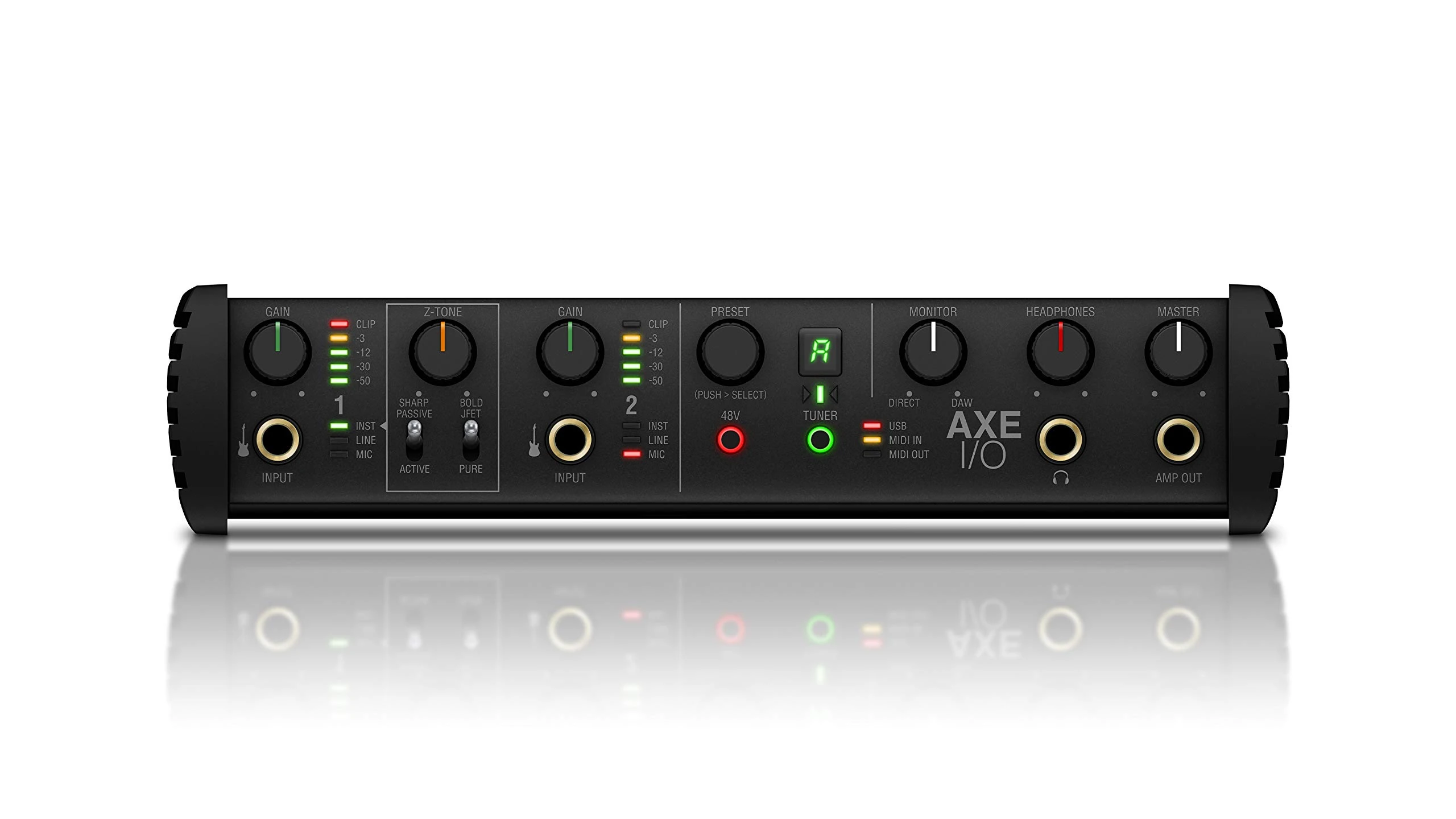 IK Multimedia AXE I/O - Premium 2 Input / 5 Output Audio Interface, Guitar Sound Modeling, 117 dB Dynamic Range, 3 Hz Frequency Response, Powerful Applications Included, Black