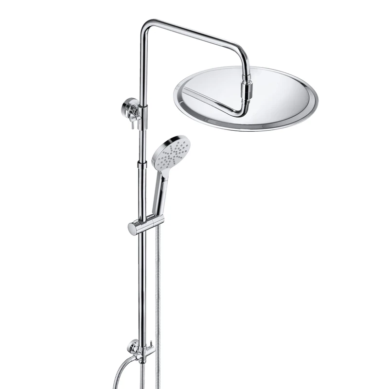 JOHO Shower System Shower Set Bathroom in Stainless Steel 304 with Shower Bar with Shower Holder Bracket Adjustable Height,Multifunction Shower Hand and Shower Head Chrome D30cm.