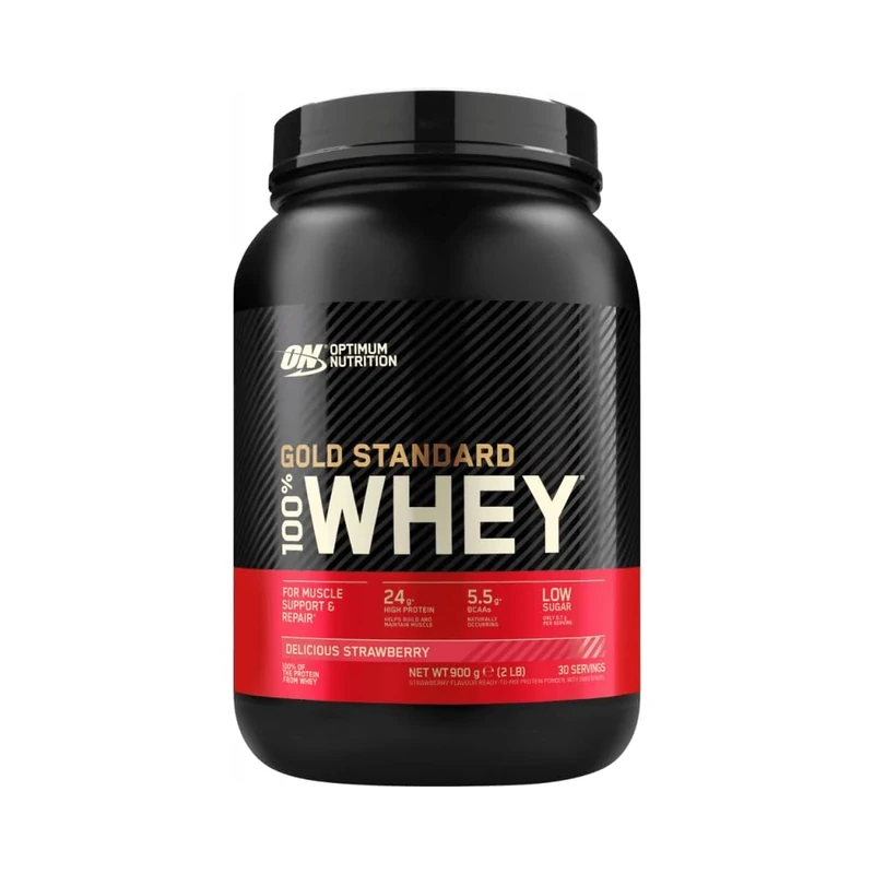 Optimum Nutrition 100 Percent Whey Gold Standard Sports Supplements, 907 g, Delicious Strawberry