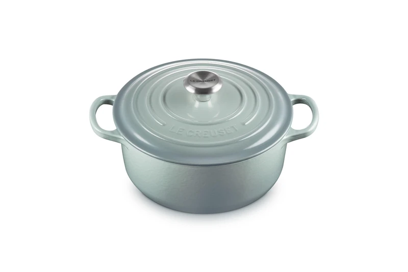 Le Creuset Signature Enamelled Cast Iron Round Casserole Dish With Lid, 20 cm, 2.4 Litres, Sea Salt