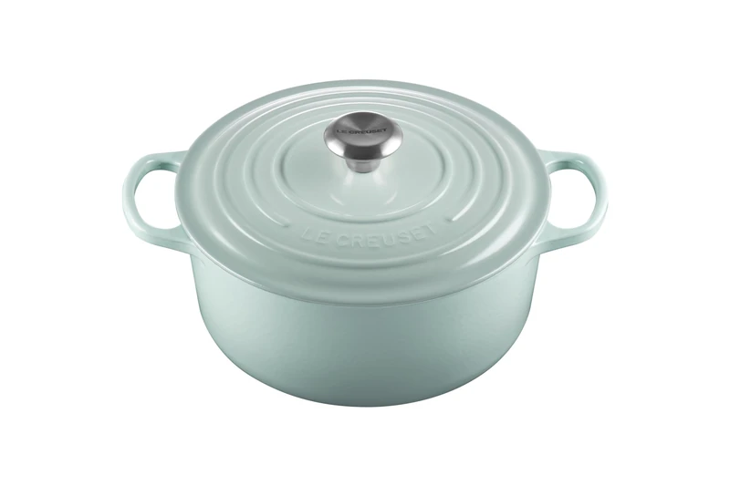 Le Creuset Signature Enamelled Cast Iron Round Casserole Dish With Lid, 26 cm, 5.3 Litre, Sea Salt