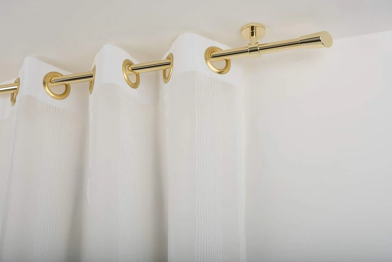 InCasa Curtain Pole: Ø 20 mm Without Rings, Length 280 cm, Polished Brass - Image 1