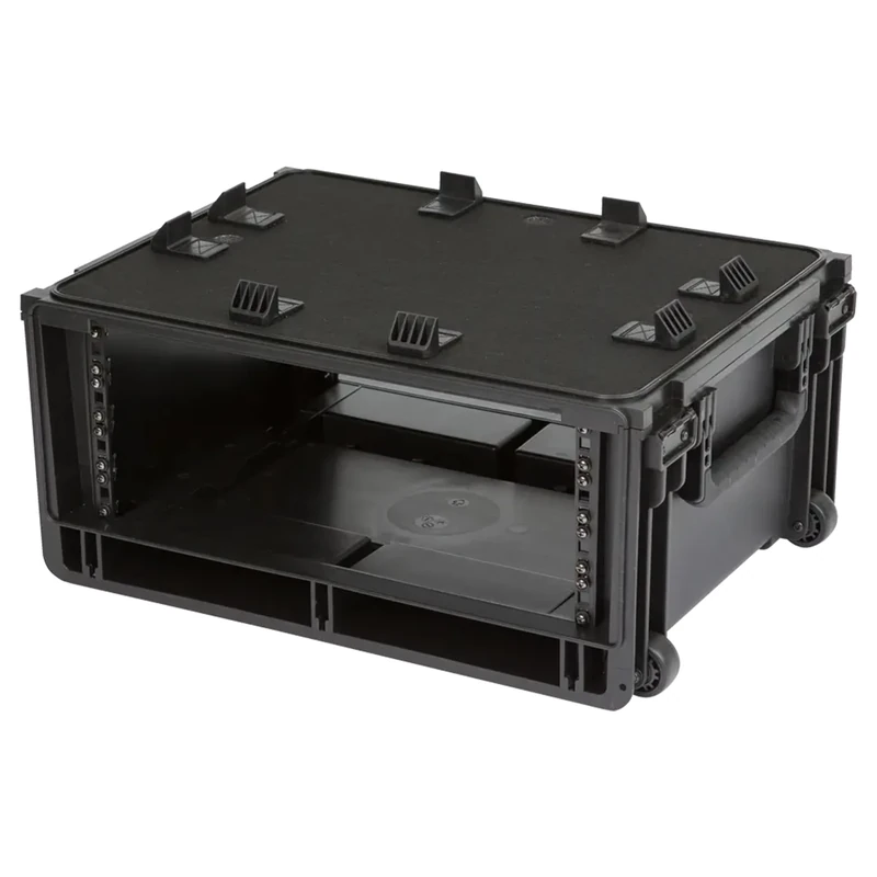 SKB Injection Molded 4U ISeries Studio Flyer Rack Case with Handle and Wheels