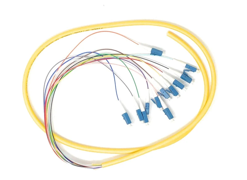 Ultra Spec Cables 12 Strand Singlemode LC-UPC Fiber Pigtail, 1 Meter for Splice