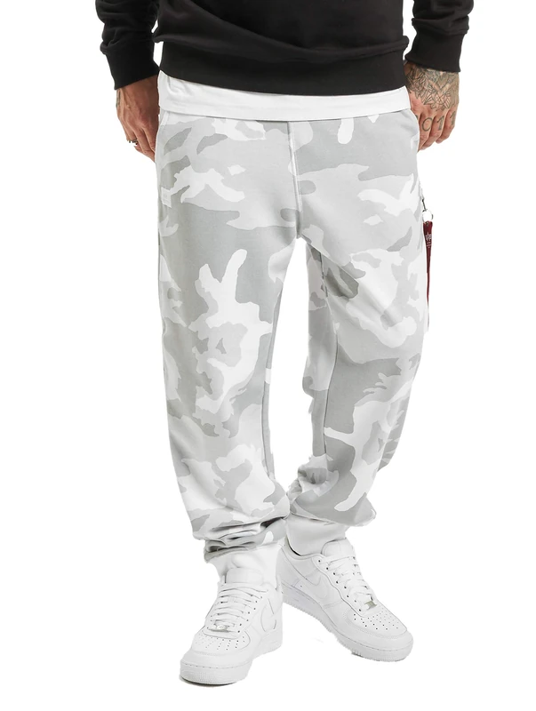 Alpha Industries Men's X-Fit Cargo Jogging Pants Sweatpants, White Camo, XS