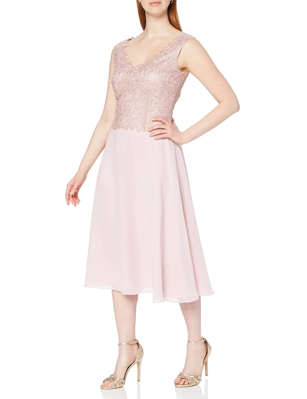 Vera Mont Women's 2107/4632 Dress, Pink (Pale Rose 4481), 12 (Size: 38)