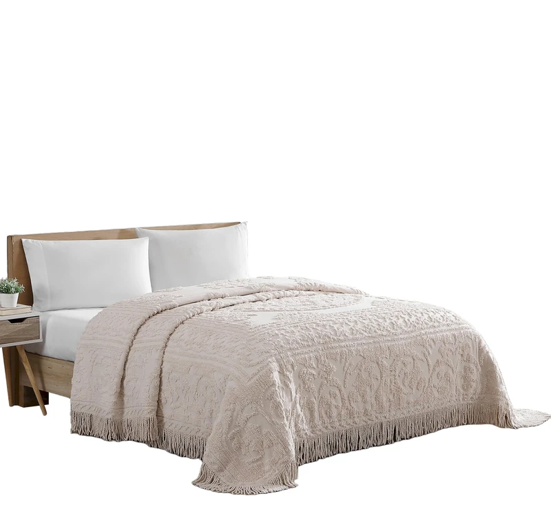 Beatrice Home Fashions Medallion Chenille Bedspread, King, Blush