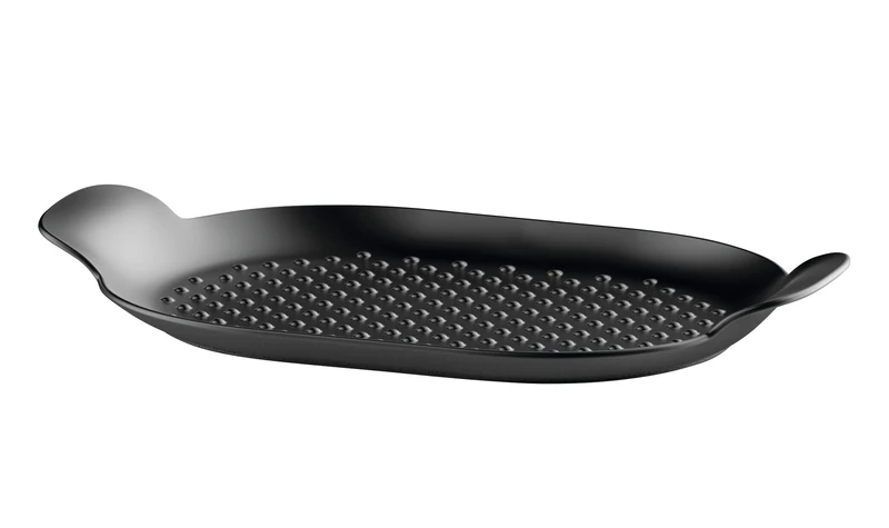 Alessi Edo Cast Iron Grill Pan, Black