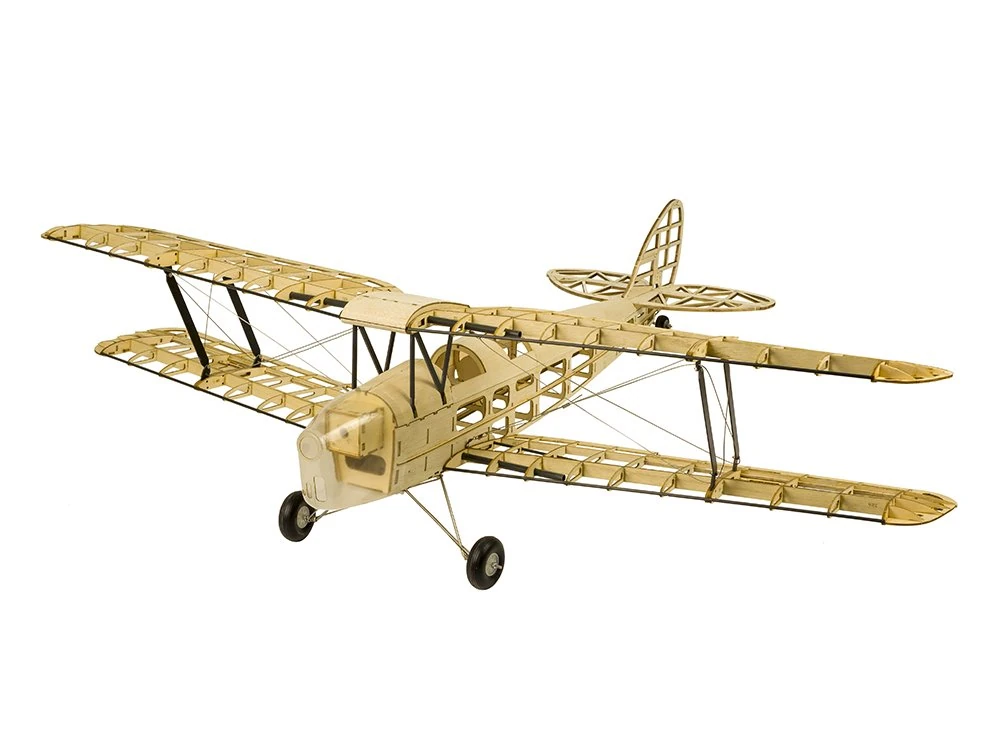 Viloga Balsa Wood Model Airplane Kits Mini Tiger Moth, 39'' Laser Cutting Model Aircraft Unassembled, DIY Flying RC Aeroplanes Kit for Adults to Build (KIT+ Motor+ ESC+ Servo+ Covering)