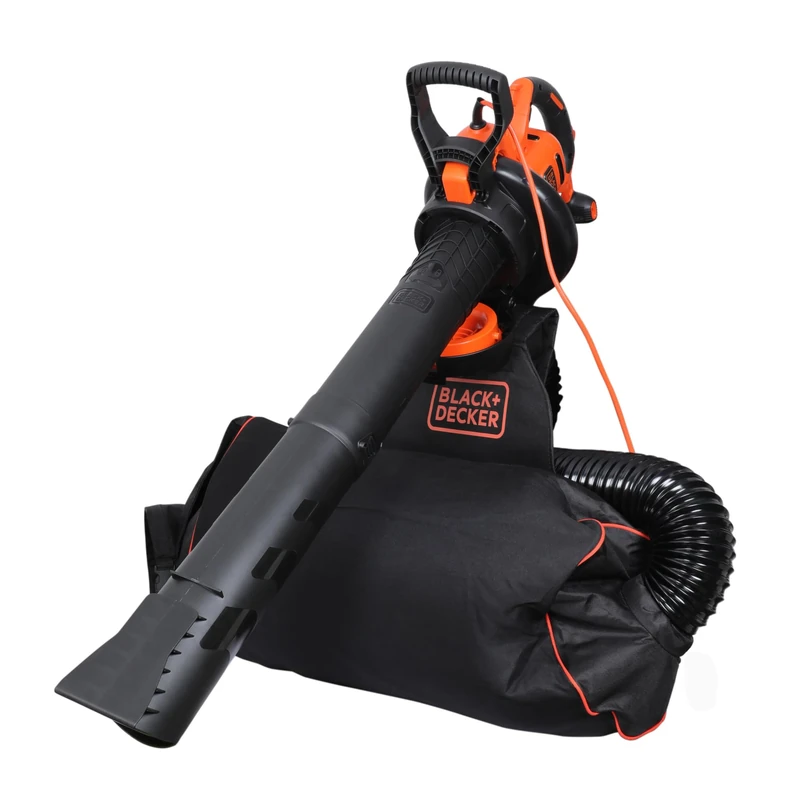 Black+Decker BEBLV300-QS 3-in-1 Electric Leaf Vacuum/Leaf Blower (3000 Watt, with Shredder, 72L Collection Bag Backpack, High Blow Speed & Adjustable Suction Power, for Patios, Paths, Driveways)