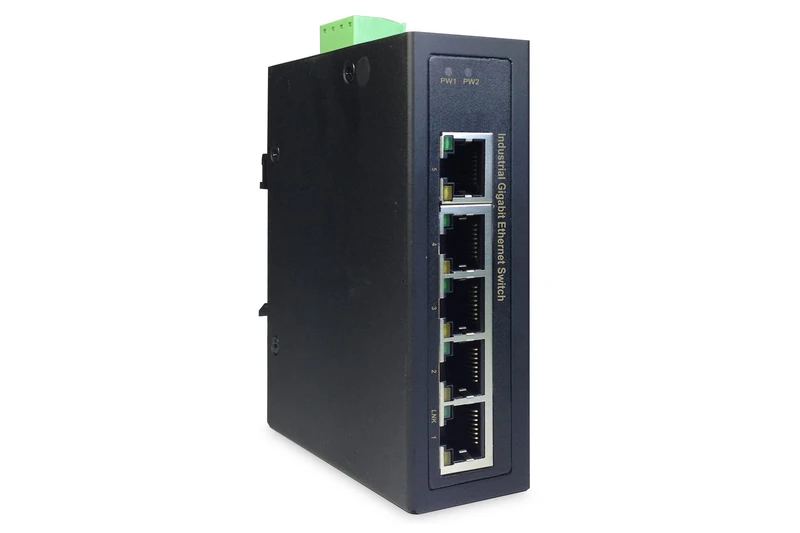 DIGITUS Network Switch 5-Port - DIN rail or wall mounting - Gigabit Ethernet RJ45 sockets - DIN rail - 1 GBit/s