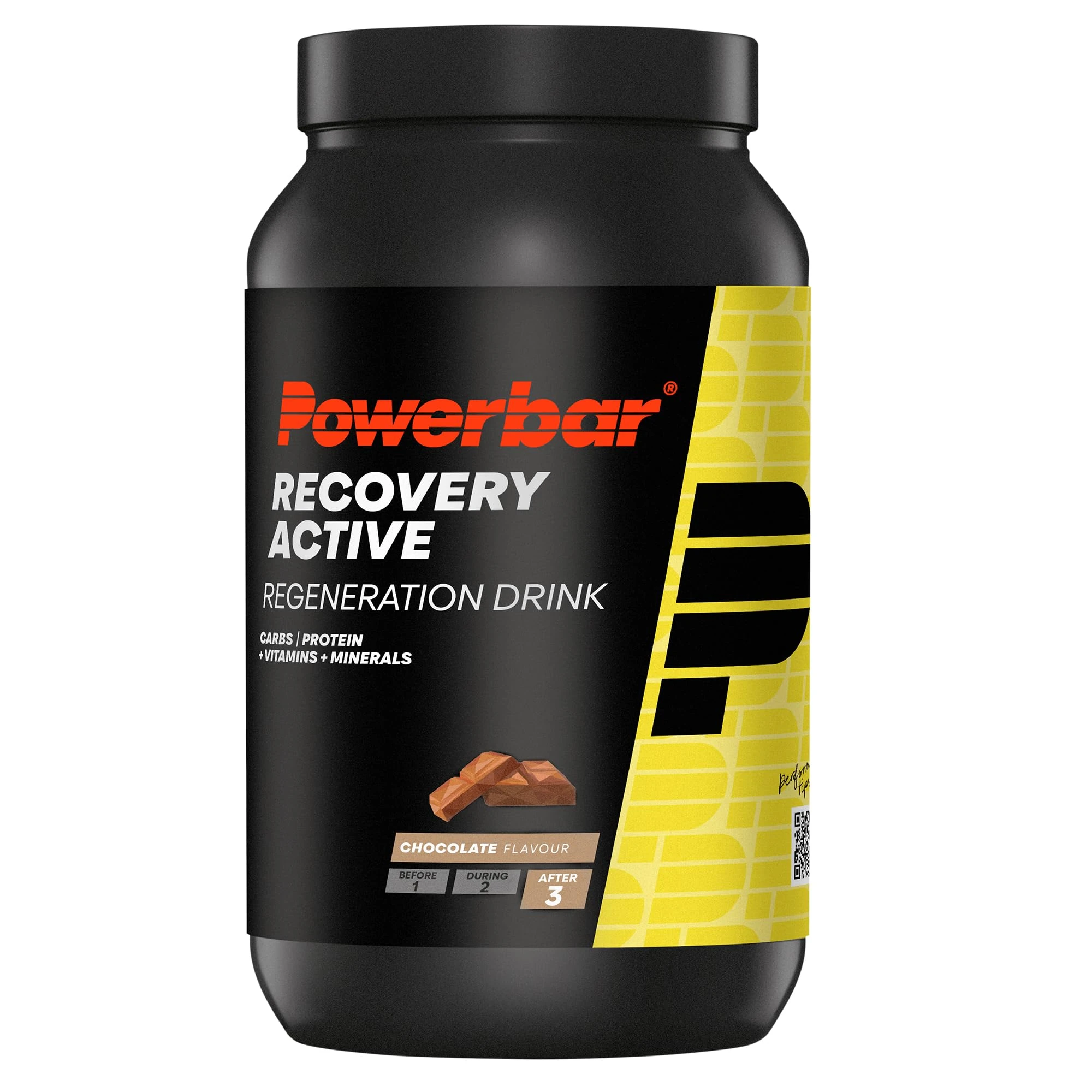 Powerbar Recovery Active Chocolate 1210 g - Regeneration Whey Drink with Carbohydrates + Magnesium and Zinc