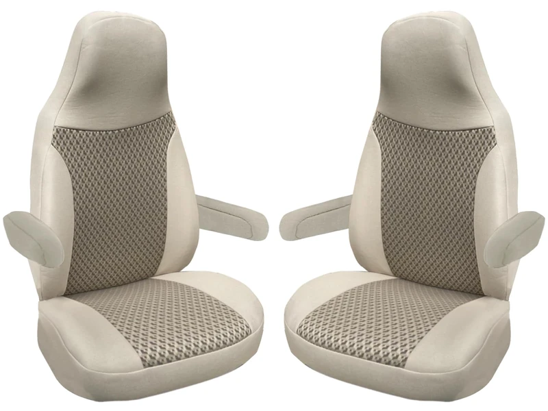 BREMER SITZBEZÜGE Custom Seat Covers, Compatible with Motorhomes, Driver & Passenger Seats, Colour Code: 804 Beige