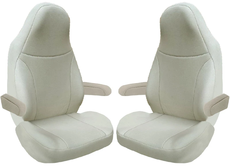BREMER SITZBEZÜGE Custom Seat Covers Protective Covers Pilot Seats Driver and Passenger Set Compatible with Motorhome Fiat Ducato 829 Beige