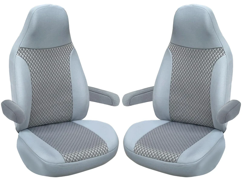 BREMER SITZBEZÜGE Custom Seat Covers, Compatible with Camper, Driver & Passenger, Colour Code: 822 (Grey)