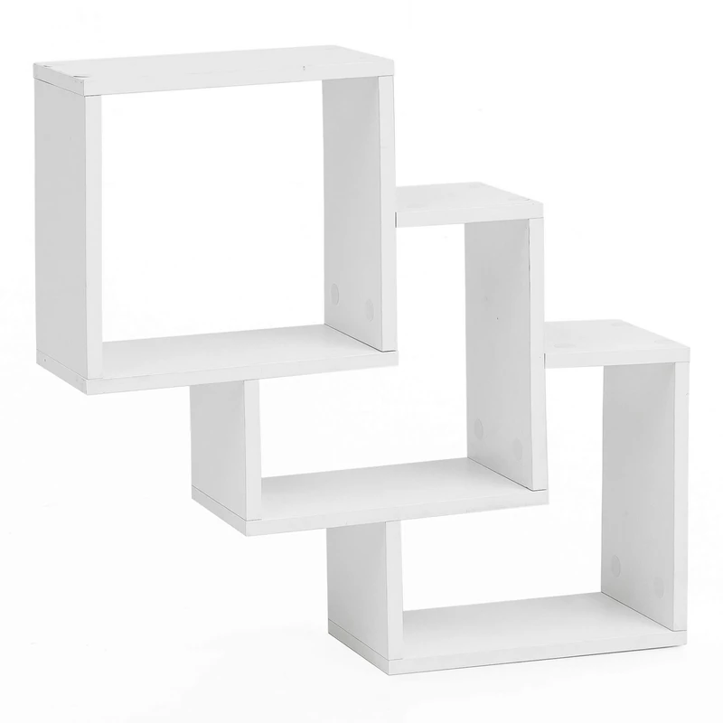 Wohnling WL5.808 Wall Shelf, Wood, White, 53.5 x 53.5 x 10 cm - Image 1