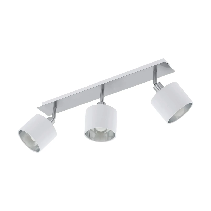 EGLO Valbiano Spotlight, Steel, 3-Bulb Ceiling Light, 10 W, Matte Nickel White