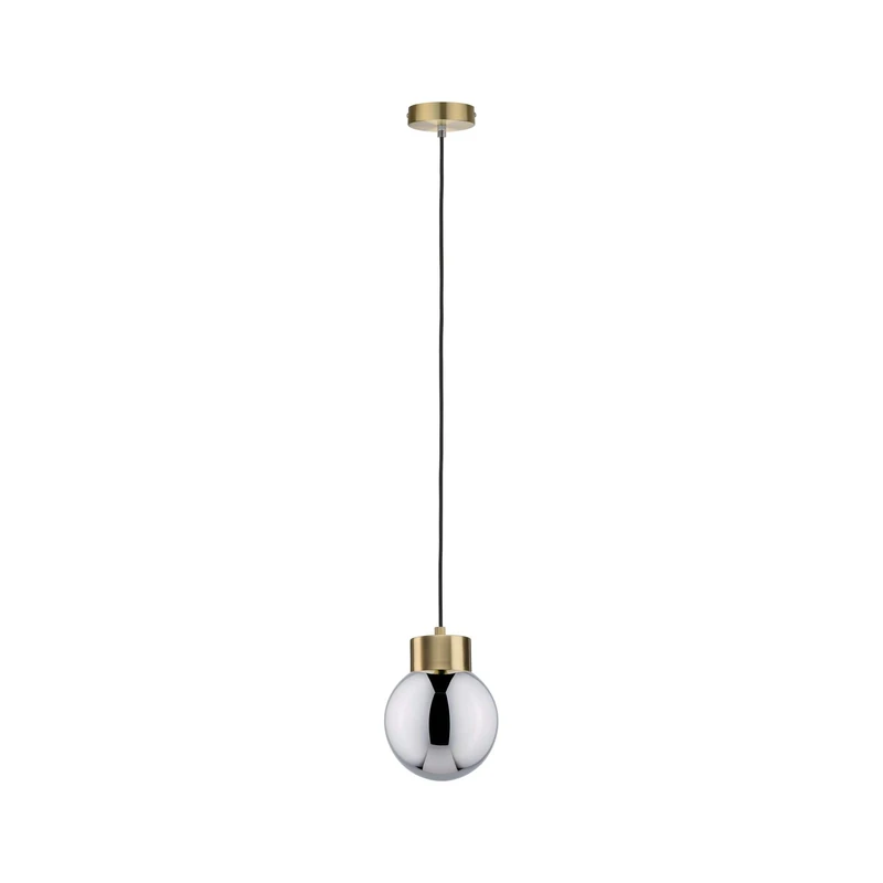 Paulmann 79743 Neordic Linja Pendant luminaire max. 1x20W Pendant lamp for E27 Lamps Ceiling lamp Smoke Glass/Brushed Brass 230V Without lamp