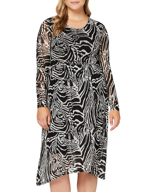SPARKZ COPENHAGEN Women's Amira Dress, Multicoloured (Zebra B/with 026), 10 (Size:M)
