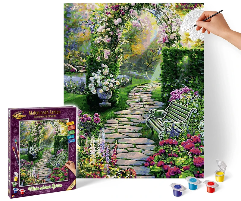Schipper 609130804 Painting by Numbers - My Beautiful Garden - Painting Pictures for Adults Including Brush and Acrylic Paints 40 x 50 cm Multi-Coloured