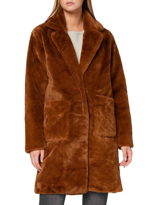 SPARKZ COPENHAGEN Women's Akita Long Coat, Brown (Chestnut 267), 8 (Size:S)