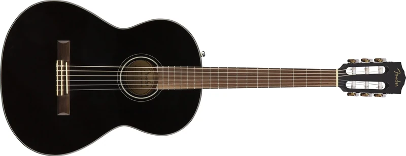 Fender CN-60S Nylon Acoustic Guitar, Walnut Fingerboard, Black, Comes with Free Virtual Lessons