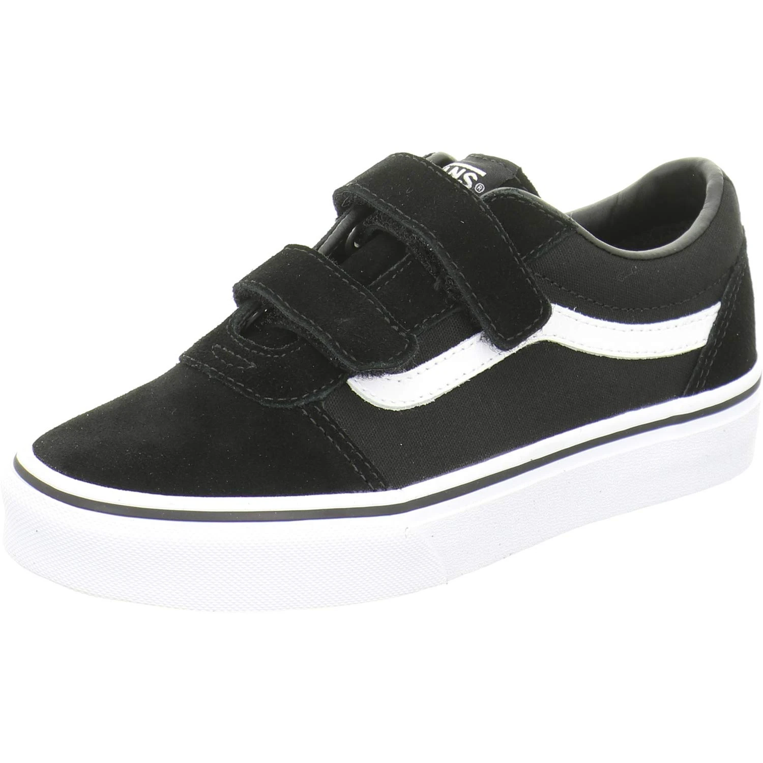 Vans Unisex Kids Ward V Sneaker, Suede Canvas Black White, 3.5 UK