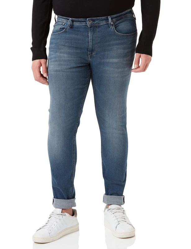 Pepe Jeans Men's Finsbury Skinny Jeans, Blue (Medium Used Denim 000), 38W/32L