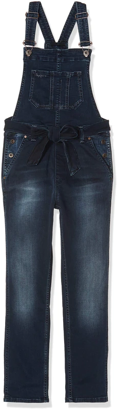 Pepe Jeans Girl's Chalk Bowie Dungarees, (10oz Dark Used True Blue Od Bleu Denim 000), 13-14 (Size: 13/14 Years) - Image 1