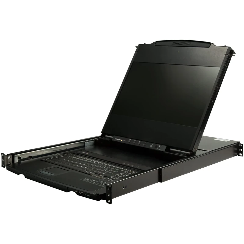 StarTech.com Dual Rail Rackmount KVM Console HD 1080p - Single Port DVI/VGA KVM w/17" LCD Monitor for Server Rack - Fully Featured 1U LCD KVM Drawer w/Cables - USB Support - 44230 MTBF (RKCOND17HD)