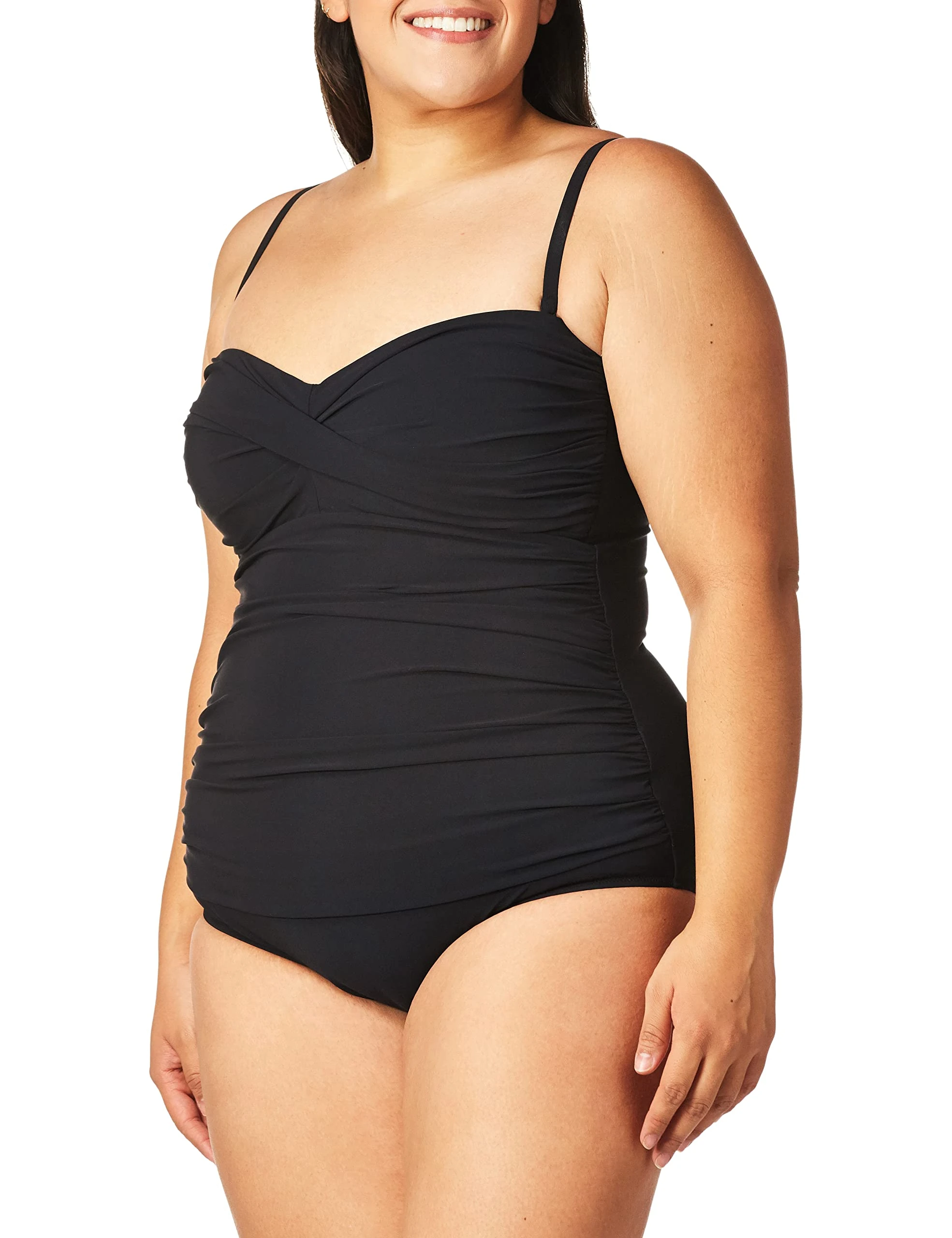 Profile by Gottex Women's Twist Front Bandeau One Piece Swimsuit, Tutti Frutti Black, 6