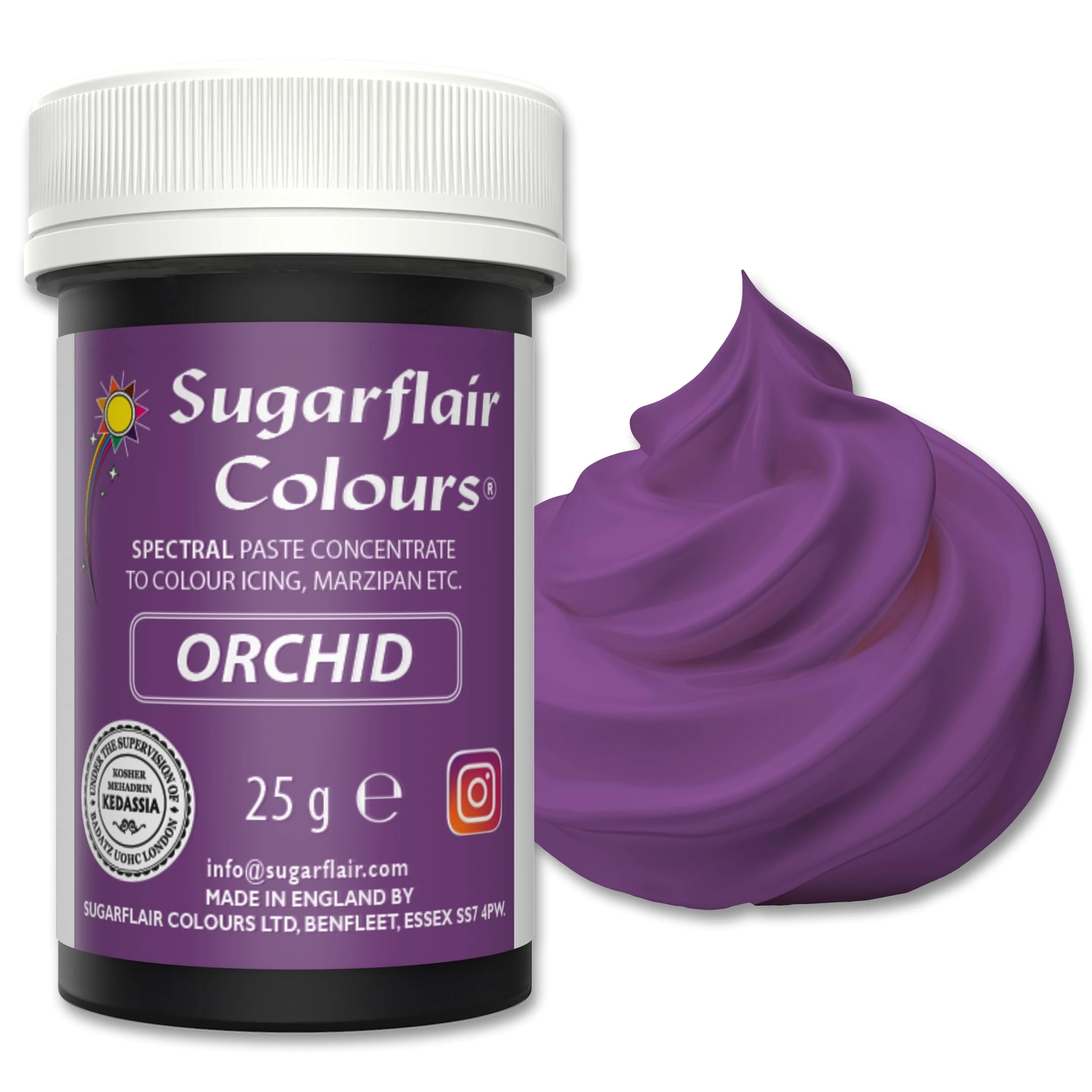 Sugarflair Food Colouring Paste Orchid, Concentrated Spectral Food Colouring for Buttercream, Sugar Paste, Royal Icing, Cake Mixes, Macarons and More! - 25g