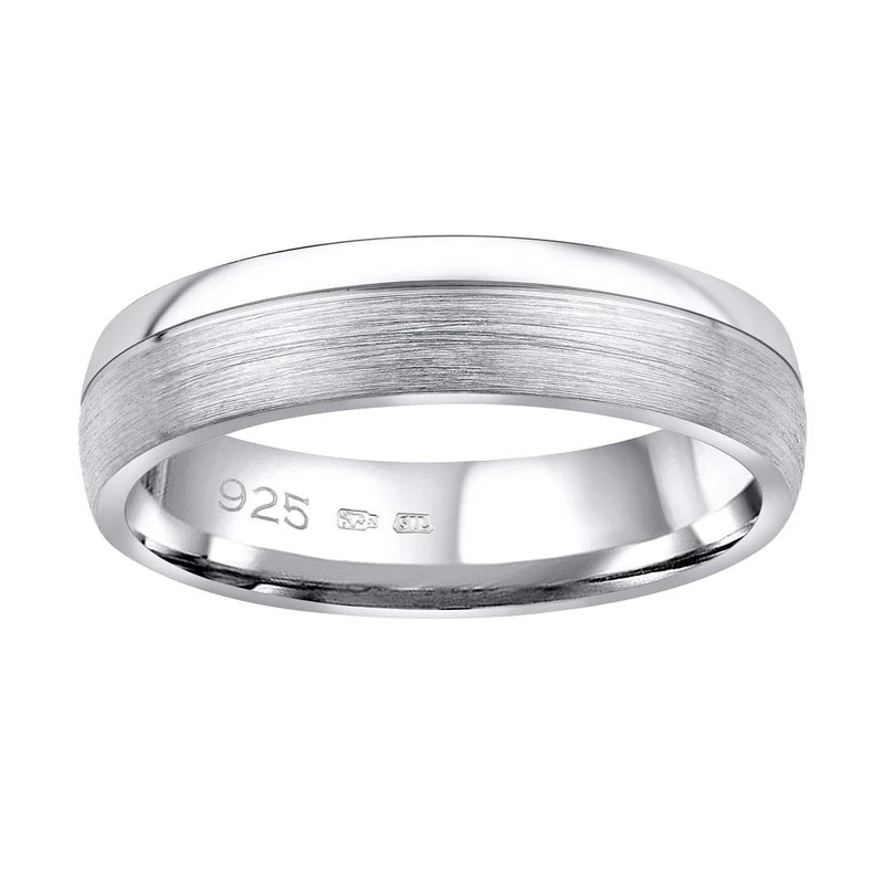 SILVEGO – QRGN23M - Men's Women's 925 Sterling Silver Wedding Ring (R 1/2)