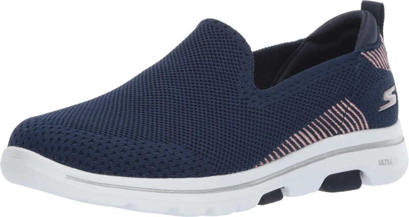 Skechers Women's GO Walk 5-PRIZED Sneaker, Navy, 5.5 UK