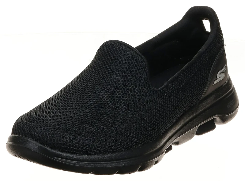 Skechers Women's GO Walk 5 Slip On Trainers, Black Textile Trim, 3 UK
