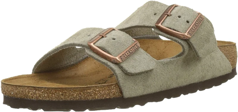 BIRKENSTOCK Unisex - Adult Arizona 51061, Birko-Flor Clogs & Mules (Regular), Taupe Suede, 11-11.5 Women/9-9.5 Men