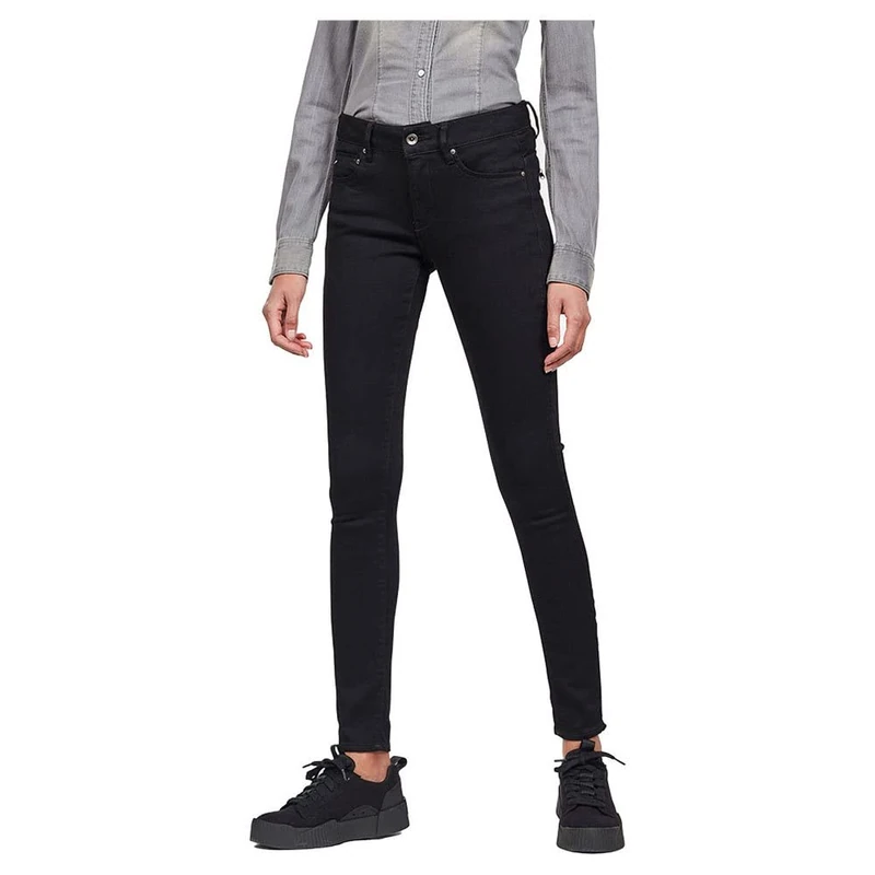 G-Star Women's Midge Zip Mid-Waist Skinny Jeans, Black (pitch black D05281-B964-A810), 24W / 36L