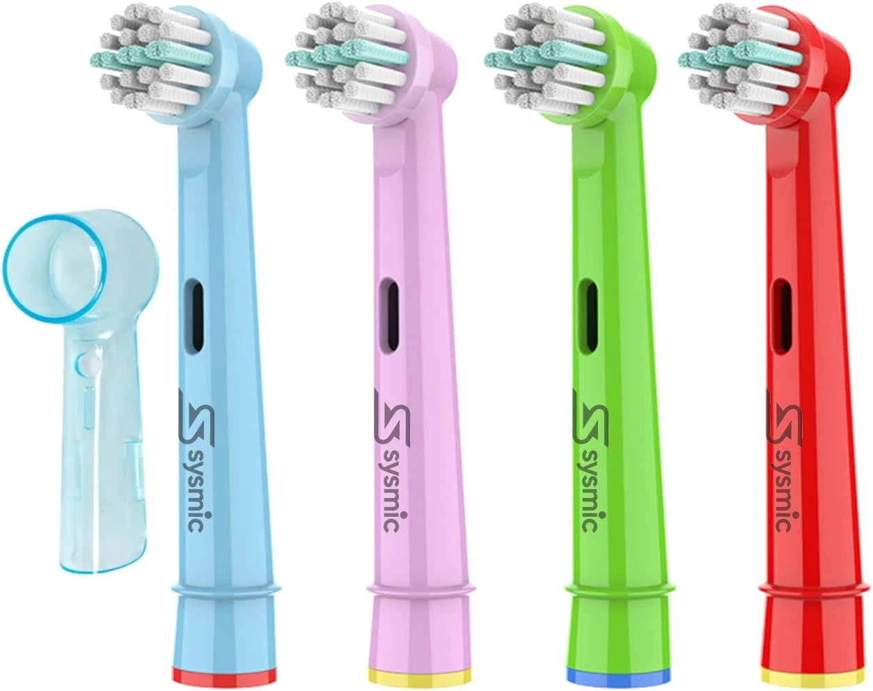 SYSMIC Kids Toothbrush Heads Soft Bristle Compatible with Oral B Kids Toothbrush Head, Childrens Replacement Braun Electric Tooth Brush Heads Pro 4 Pack for Kid Ages 3-5 6-12