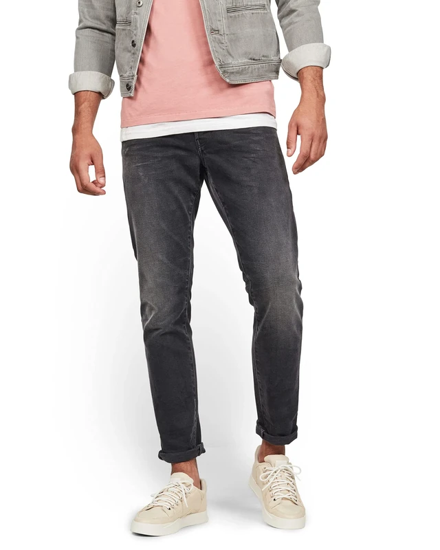 G-Star Men's 3301 Regular Tapered Jeans, Black (faded charcoal 51003-B455-A797), 24W / 28L
