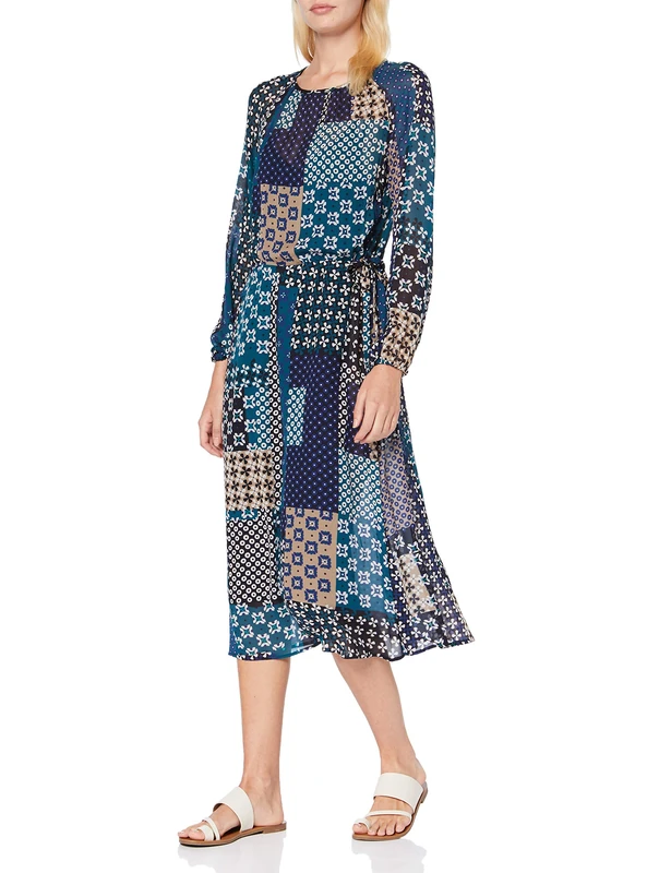 Marc O'Polo Women's 908085321279 Dress, Blue (Combo A45), 14