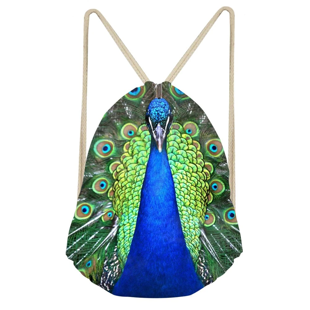 Coloranimal Athletic Lightweight Drawstring Bags for Unisex Girls Boys Kawaii Animal Cat Pattern Running Jogging Small Backpacks Storage Softback