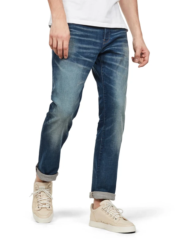 G-Star Men's 3301 Straight Jeans, Blue (worker blue faded 51002-A088-A888), 24W / 28L